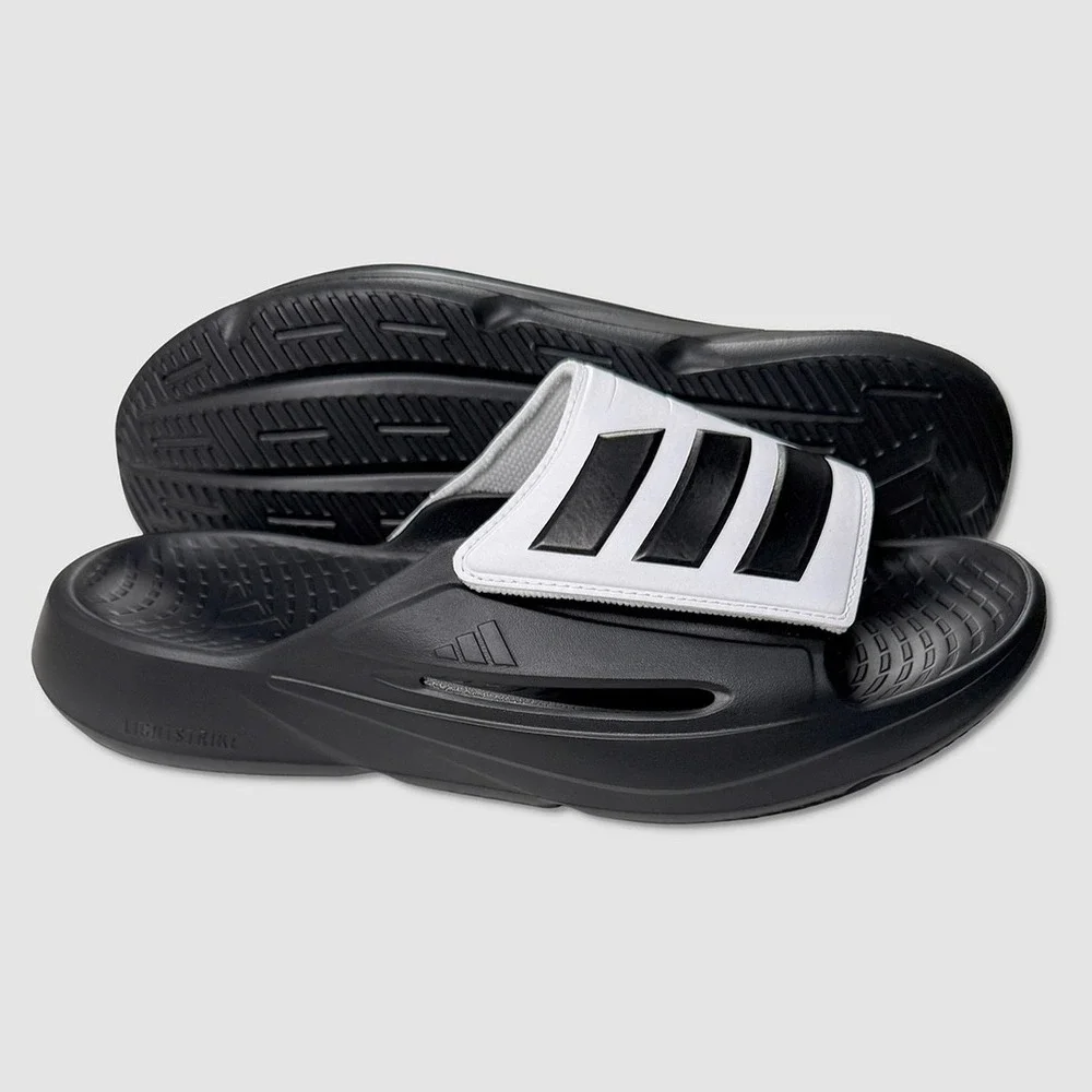 Adidas Lightblaze Slide Sandals - NWT Mens Size 11 Black / White -  #49786-OF